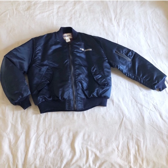 Vintage Other - Polaris Vintage Blue nylon bomber snowmobile coat winter jacket